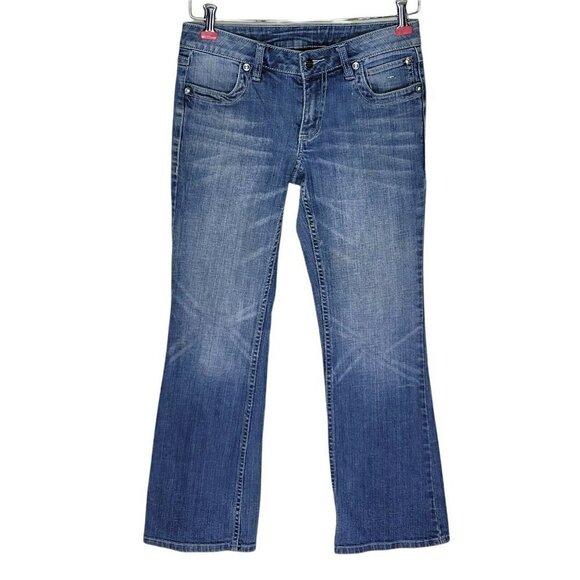 Harley Davidson Bootcut Jeans Size 2P Rhinestones 28X28 - Picture 2 of 12